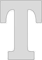 21LK88 Letter, Embossed, T, 3In, Nat Alum, PK 100