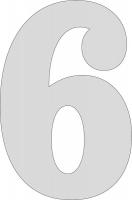21LL02 Number, Embossed, 6, 6In, Nat Alum