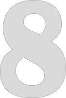 21LL04 Number, Embossed, 8, 6In, Nat Alum