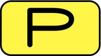21LL57 Letter Card, P, 5/8In, Blk/Yllw, PK 100