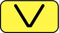 21LL63 Letter Card, V, 5/8In, Blk/Yllw, PK 100