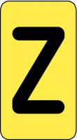21LM04 Letter Card, Z, 1In, Blk/Yllw, PK 100