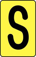 21LM33 Letter Card, S, 2In, Blk/Yllw, PK 25