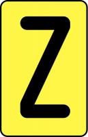 21LM40 Letter Card, Z, 2In, Blk/Yllw, PK 25