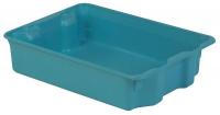 21P635 Stack and Nest Container, 25x18x6, Blue