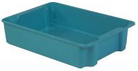 21P643 Stack and Nest Container, 34x24x8, Blue