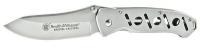21R617 Folding Knife, DropPoint, 3-5/16 In, Silver