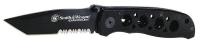 21R620 Folding Knife, Serrated, Tanto, 3-1/4In, Blk