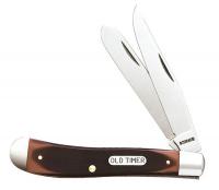 21R623 Folding Knife, 2 Blades, 3 In, Brown