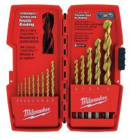 21R664 Drill Bit Sets, Titanium, 14 Pc