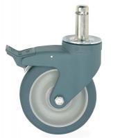 21R985 Stem Cstr w/Brake, 5 In, 300 lb, Polyurthn