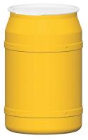 21RY21 Drum, 55 gal., HDPE, Yellow, Poly Ring