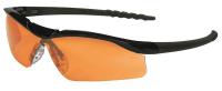 21U058 Safety Glasses, Orange, Scratch-Resistant