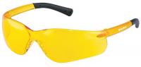 21U065 Safety Glasses, Amber, Scratch-Resistant
