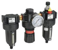 21U791 Filter/Regulator/Lubricator, 3 Piece, 1/4