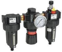 21U794 Filter/Regulator/Lubricator, 3 Piece, 1/4