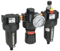 21U795 Filter/Regulator/Lubricator, 3 Piece, 3/8