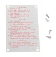 21WC02 Lighting Instruction Plate with Screws