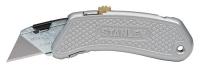 21Y983 Utility Knife, 4-1/4 In, Steel, Silver