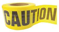 21YH34 Barricade Tape, Caution, Yellow, 500ft