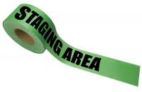 21YH63 Barricade Tape, Green, Poly, 1000 ft