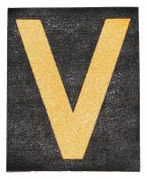 21YJ58 Marking Tape, V, Blk/Ylw, Rubber/Adhesive