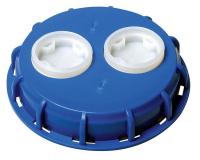 21YK95 IBC Cap, Polypropylene, Blue, 6 In. W