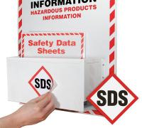 21YP72 SDS Awareness Decal, 4 x 4In, Plastic, PK10