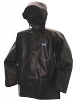 21Z017 Rain Jacket w/Hood, 0.45mm PVC, Green, XL