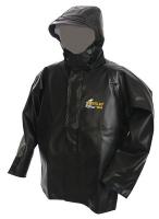 21Z033 Rain Jacket w/Hood, 0.75mm PVC, Green, 2XL