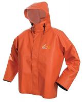 21Z045 Rain Jacket w/Hood, 0.75mm PVC, Orange, 2XL