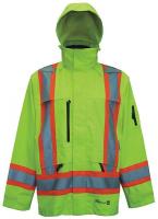 21Z121 Rain Jacket, Class 3, Green, L