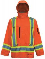 21Z128 Rain Jacket, Class 3, Orange, L