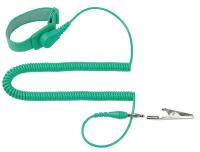 22C687 ESD Wrist Strap, Adjustable, 10 ft L, Green