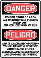 22CX24 Danger Sign, Plastic, 14x10 In, Bilingual