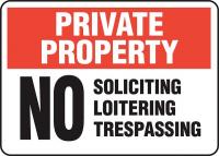 22CX63 Private Property Sign, Plastic, 10x14 In.