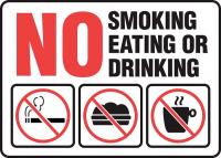 22CX74 No Smoking Sign, Plastic, 10x14In, English