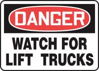 22CX80 Danger Sign, Adhsv Vinyl, 7x10 In, English