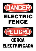 22CX86 Danger Sign, Alum, 14x10 In, Bilingual