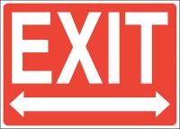 22CY69 Exit Sign, Aluminum, 7x10 In., English