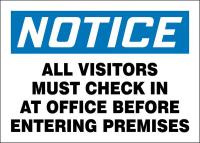 22CY84 Notice Sign, Aluminum, 7x10In, English