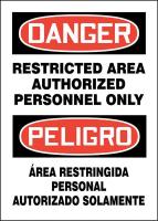 22CY99 Danger Sign, Alum, 14x10 In, Bilingual