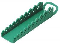 22DK64 Wrench Rack, 13 Slot, 14 x 8 x 1 in, Green