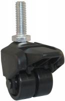 22E483 Dual Whl Swvl Cstr, Brk, 150 lb, 1-1/2 In.
