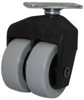 22E632 Dual Whl Swvl Cstr, 150 lb, 2 In, PUreth