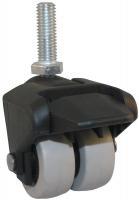 22E697 Dual Whl Swvl Cstr w/Brk, 150 lb, 2 In, TPR