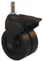 22E726 Dual Whl Swvl Cstr w/Brk, 150 lb, 3 In, PP