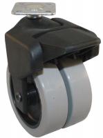22E776 Dual Whl Swvl Cstr w/Brk, 150 lb, 3 In, TPR