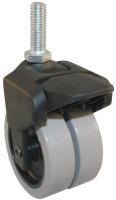 22E807 Dual Whl Swvl Cstr w/Brk, 150 lb, 3 In, TPR