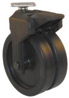 22E813 Dual Whl Swvl Cstr w/Brk, 150 lb, 4 In, PP